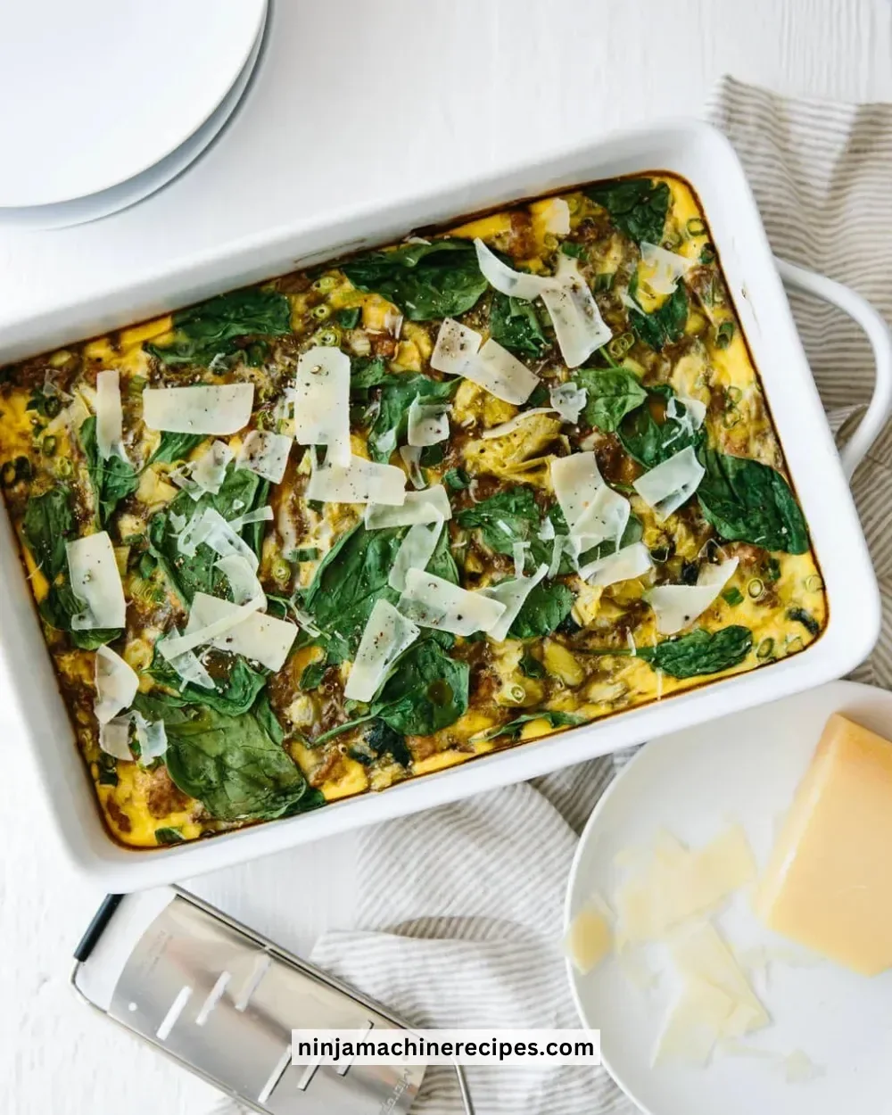 Healthy breakfast casserole with eggs and vegetables