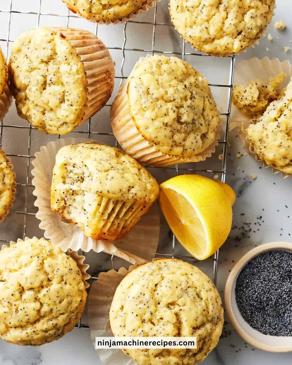 Healthy breakfast muffins and scones on a wooden table