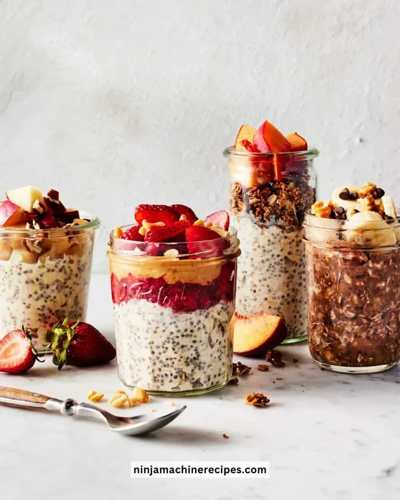 Bowl of healthy breakfast oats topped with fruits and nuts
