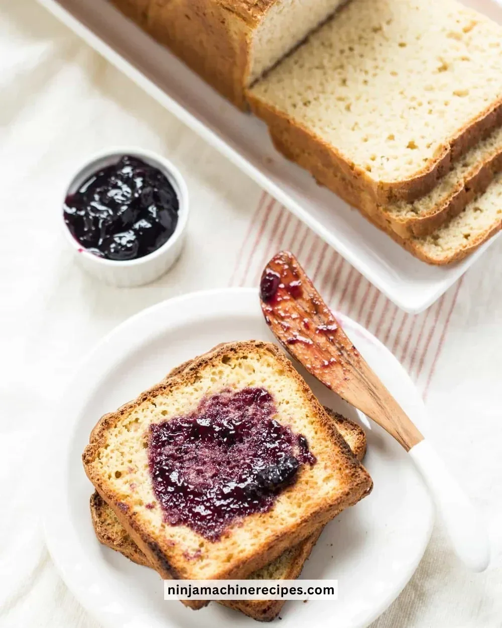Loaf of high protein quinoa bread fresh out of the oven