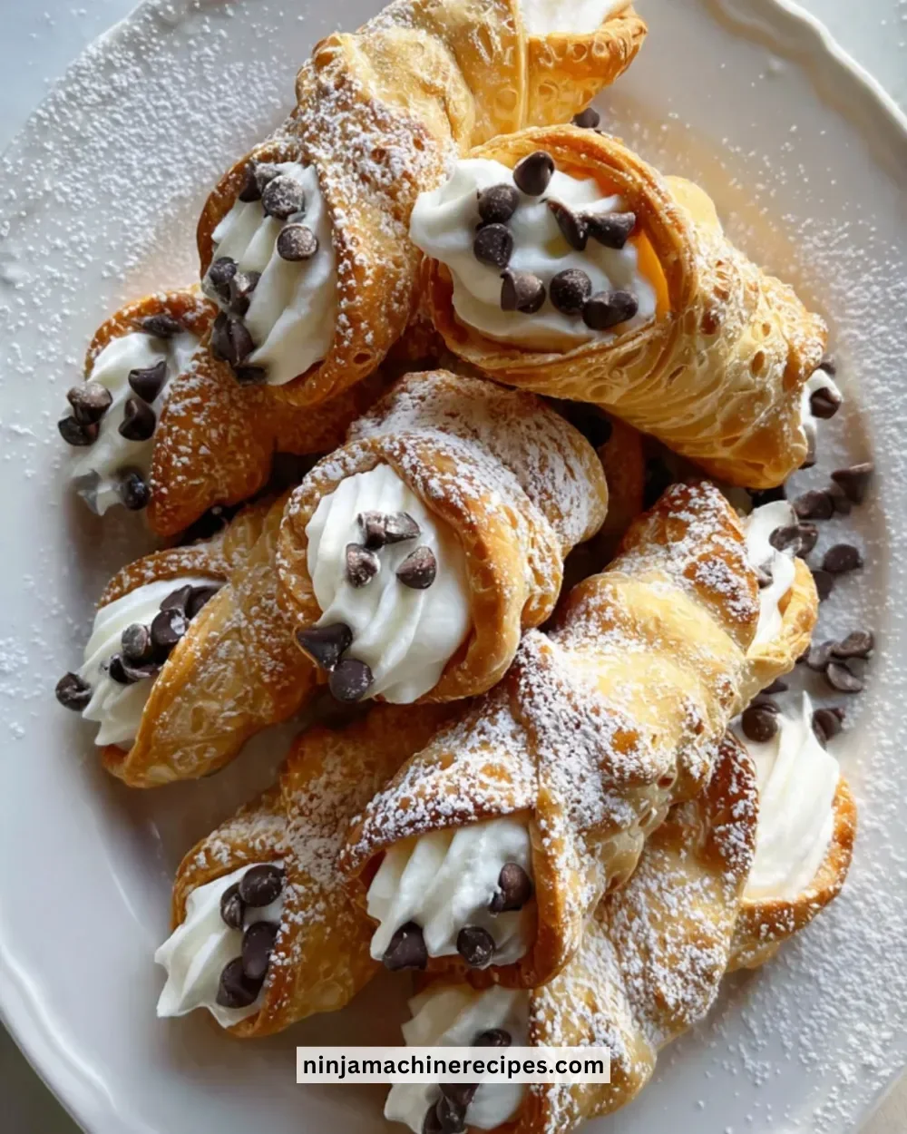 Delicious Italian Cannoli Cookies with creamy filling and chocolate chips