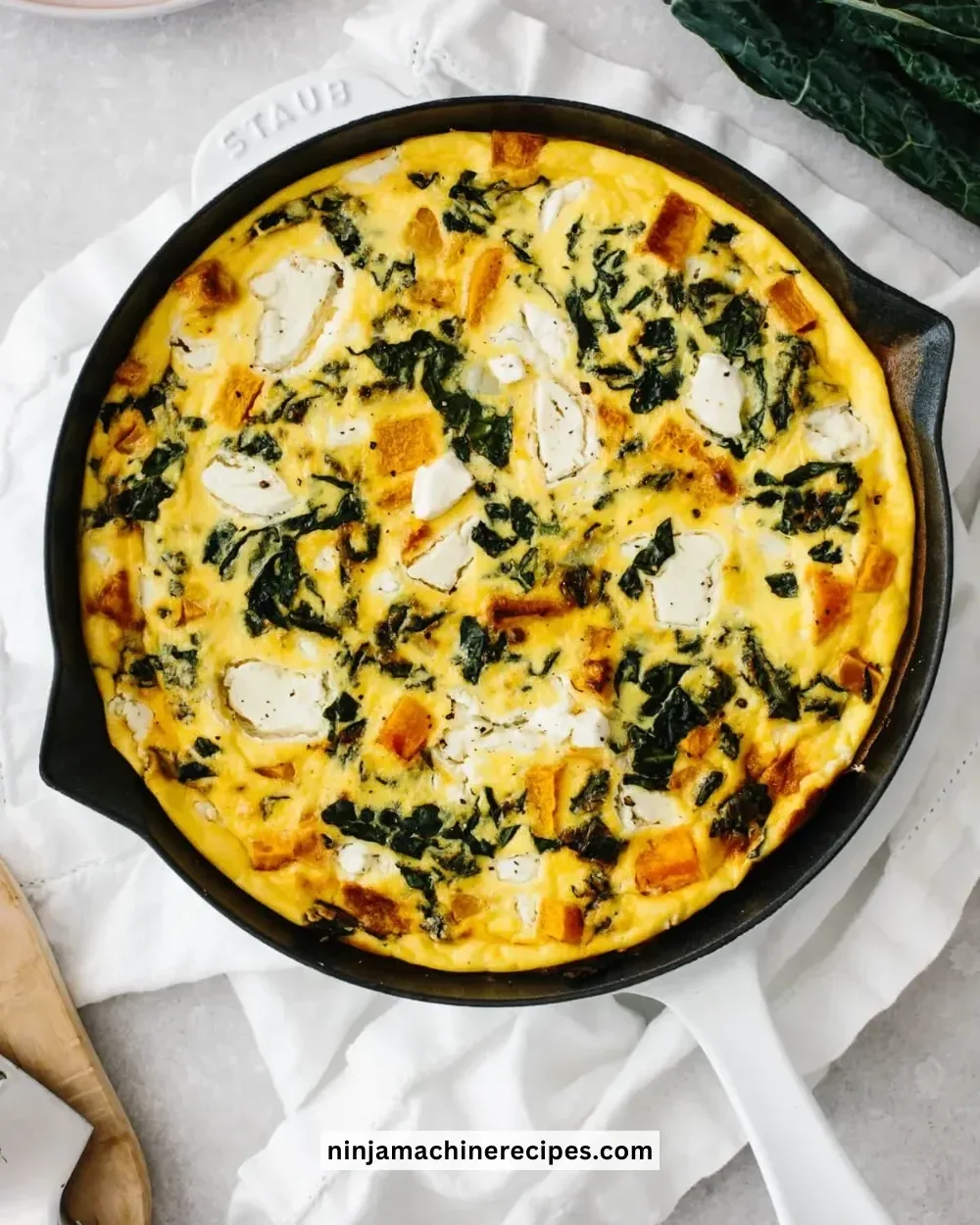 Kale and Butternut Squash Frittata served on a plate