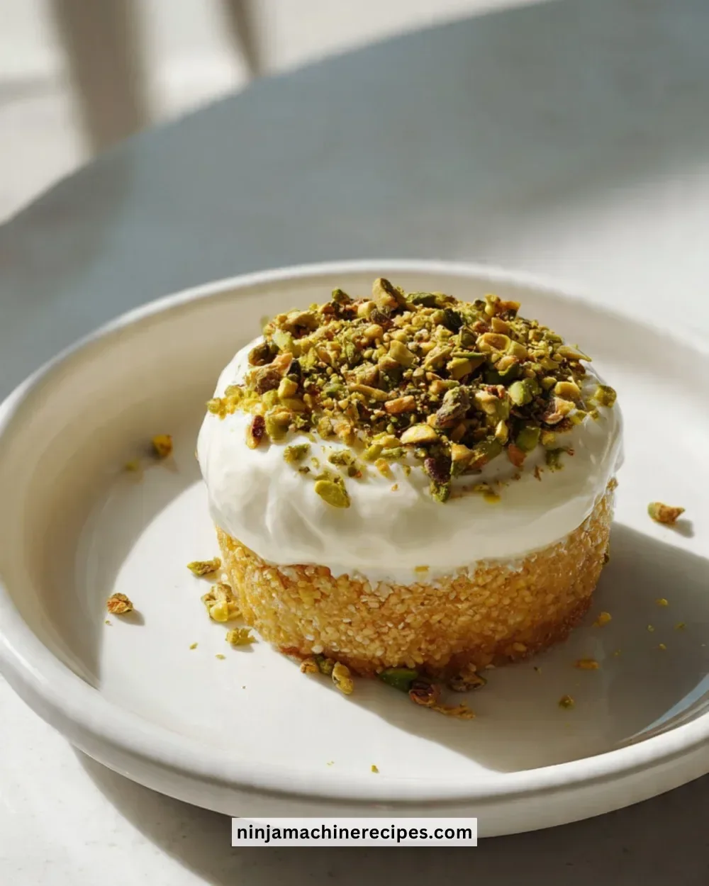 Mafroukeh dessert topped with nuts, showcasing the delicious Middle Eastern treat.