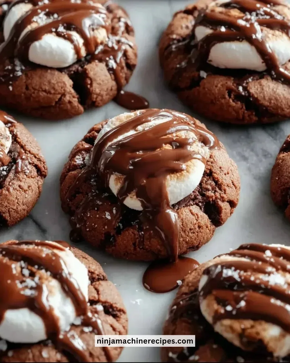 Marshmallow-surprise hot cocoa cookies fresh out of the oven