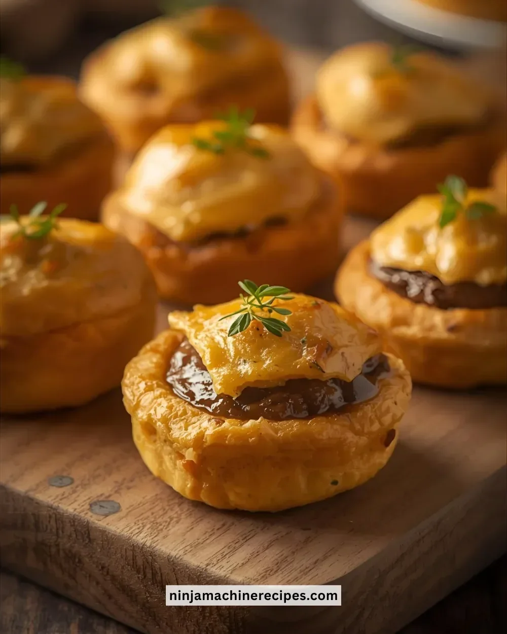 Mini Beef Wellington Bites served on a platter for a festive occasion