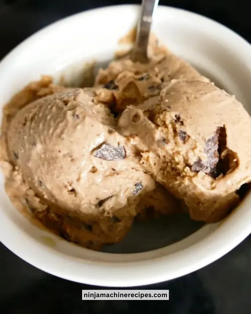Ninja Creami Chickpea Ice Cream served in a bowl with a spoon