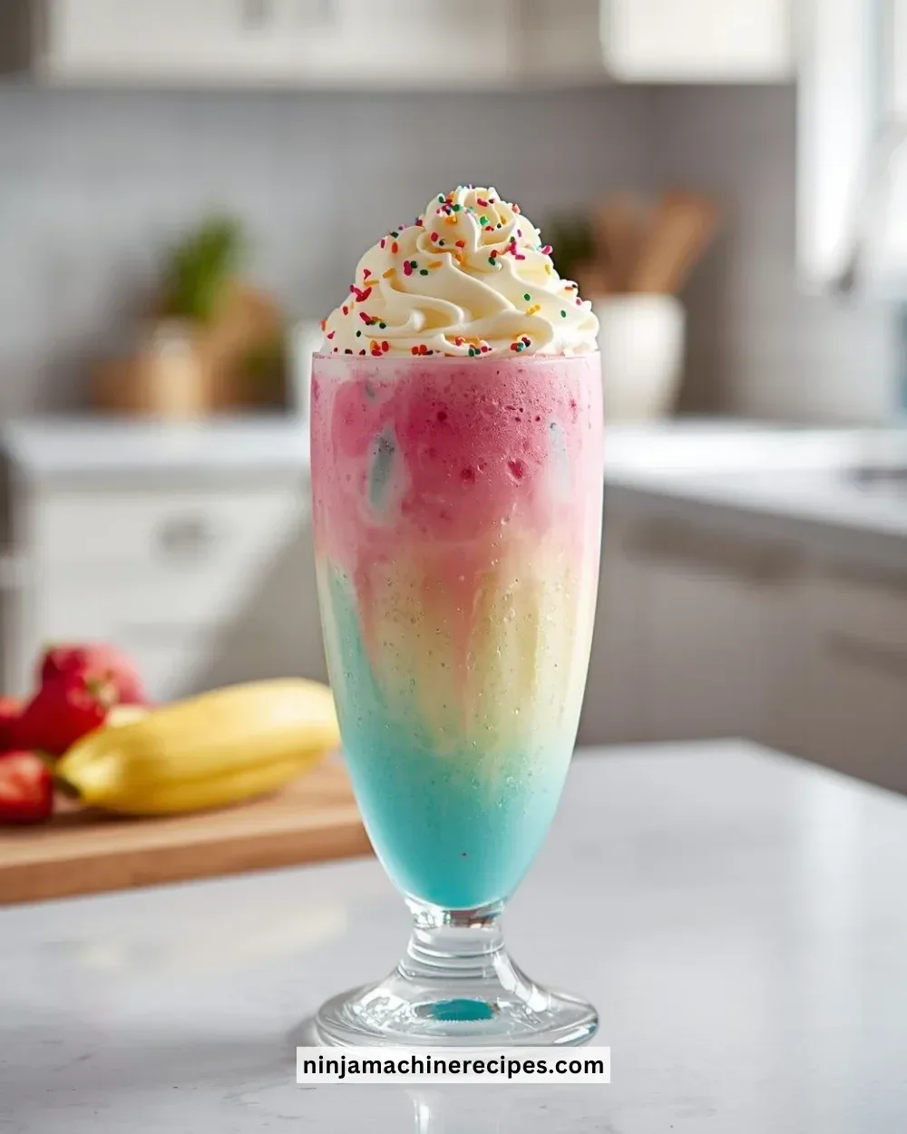 Delicious Ninja Slushi Milkshake with colorful toppings