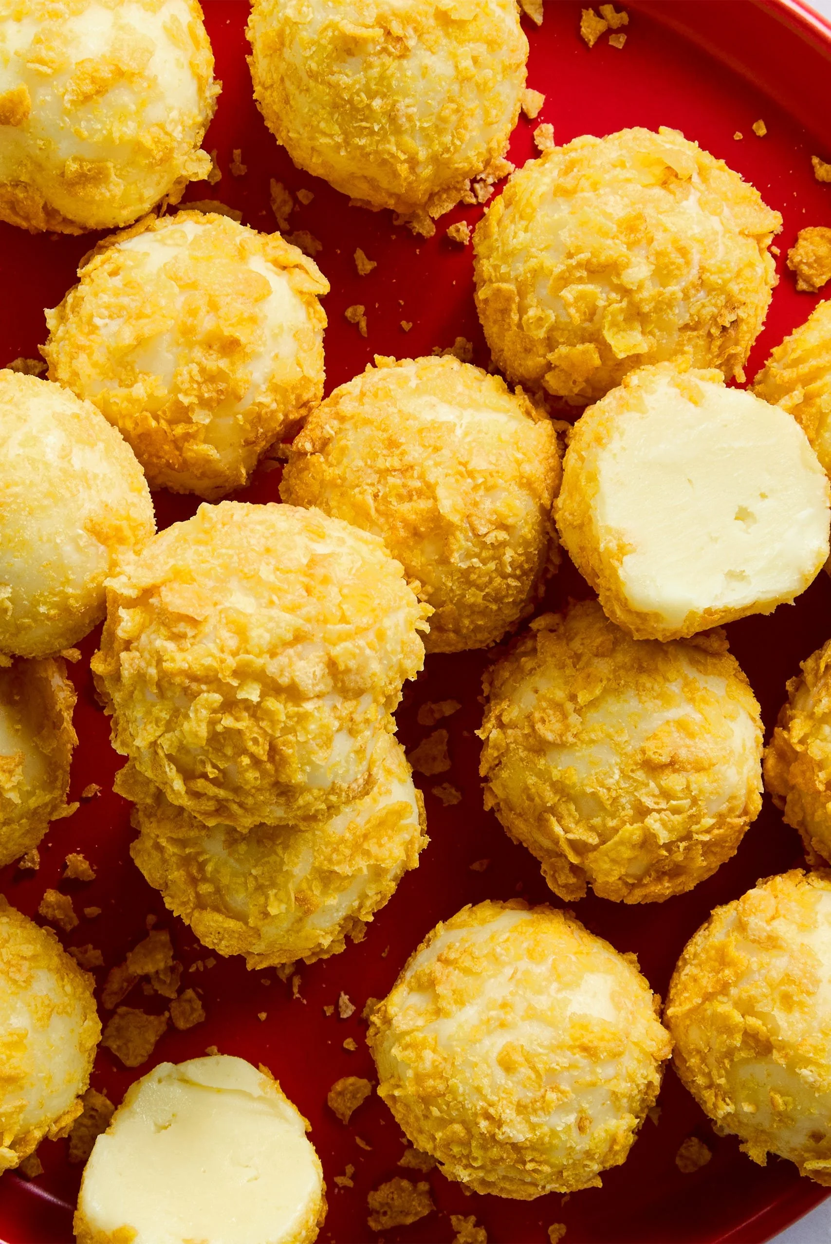 Delicious no-bake cereal milk truffles on a decorative plate