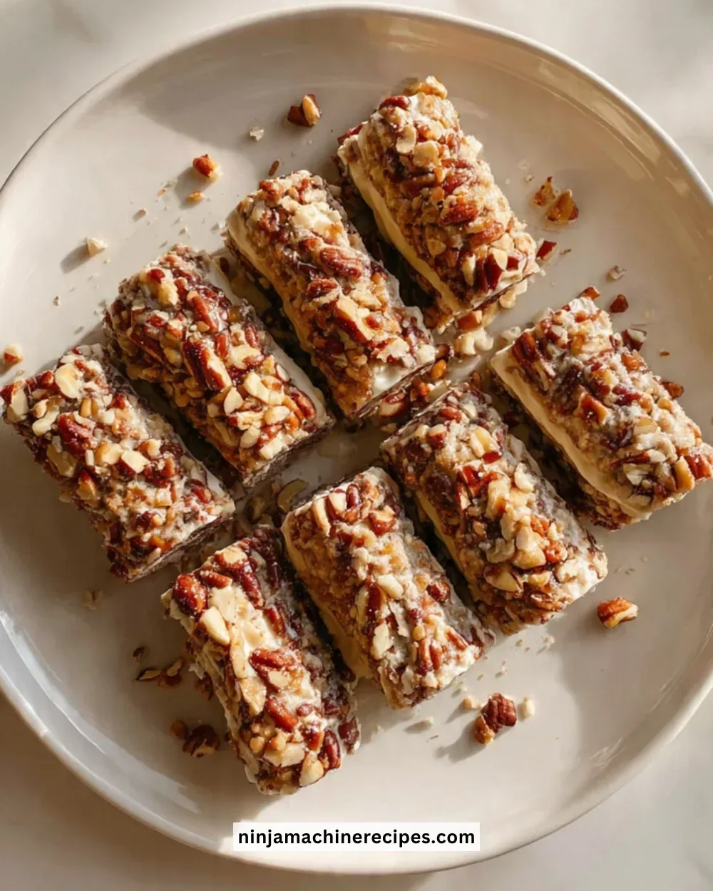 Delicious old-fashioned pecan logs with chocolate and nuts, a classic treat.