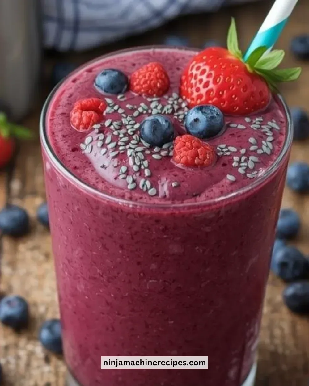 Delicious and healthy Protein Berry Slushie in a vibrant glass