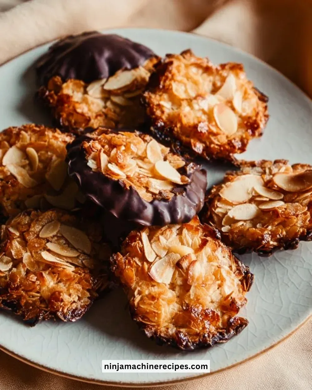 Delicious quick florentines ready to enjoy, featuring nuts and chocolate.