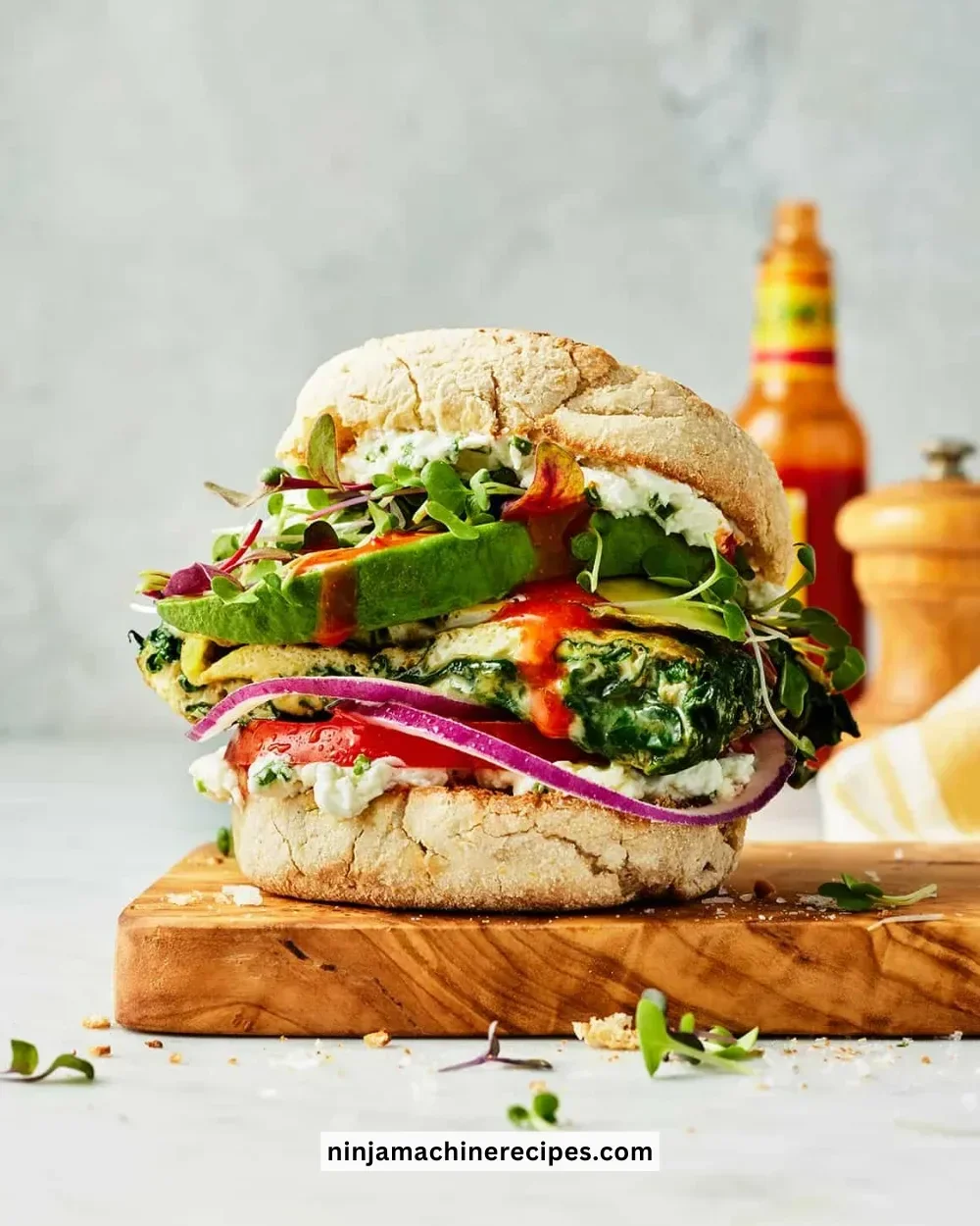 Variety of sandwich and toast breakfast ideas on a wooden table
