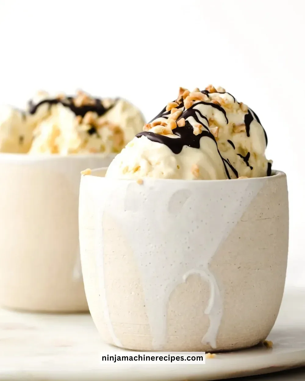 Delicious sugar free ice cream in a bowl with fresh fruit toppings