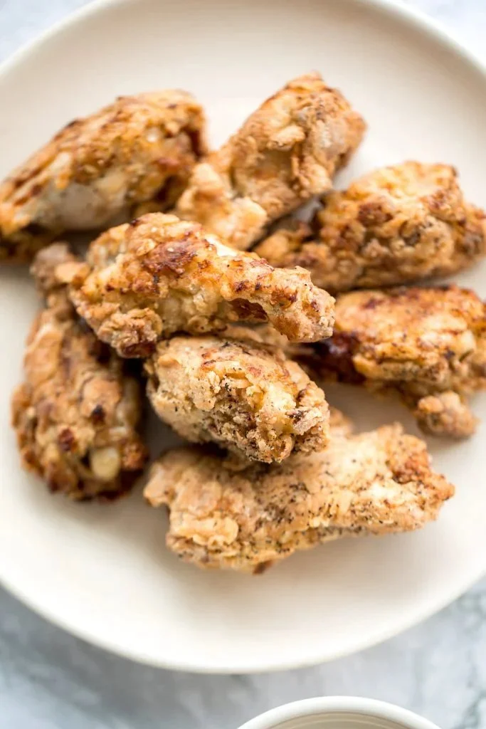 Air fryer breaded fried chicken wings, crispy and delicious
