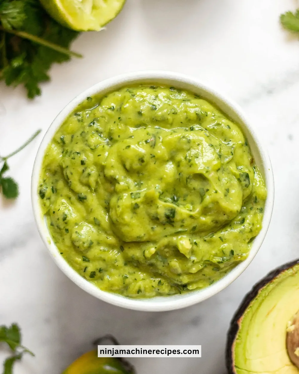 Creamy Avocado Habanero Sauce with spicy peppers and fresh ingredients