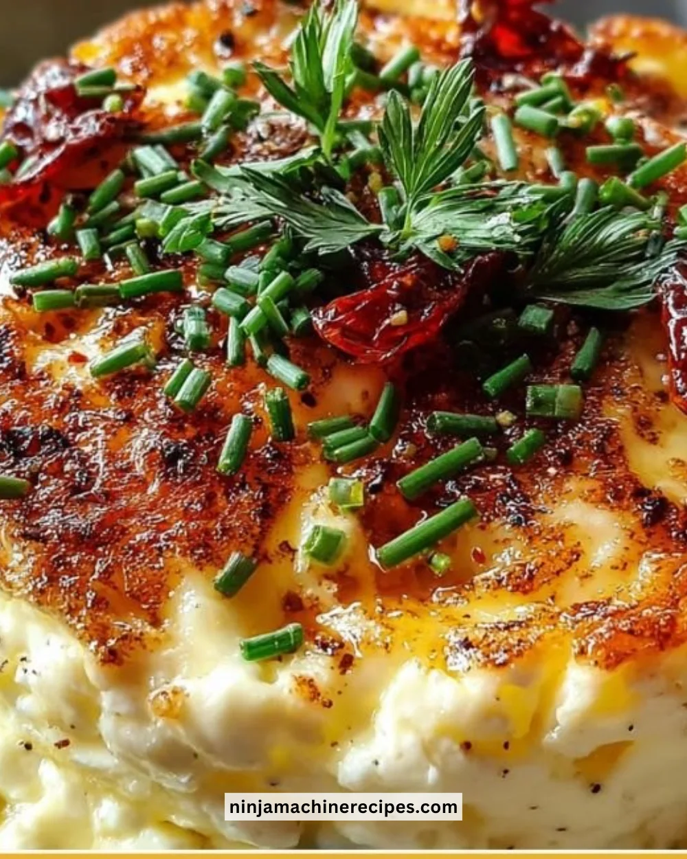 Delicious baked cottage cheese eggs served in a dish, ready to eat.