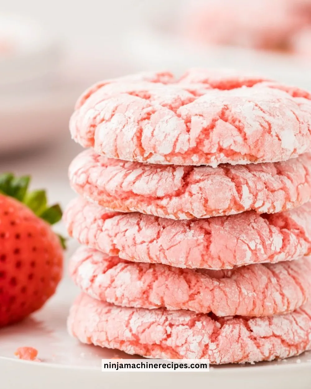 Plate of freshly baked cake mix cookies on a table