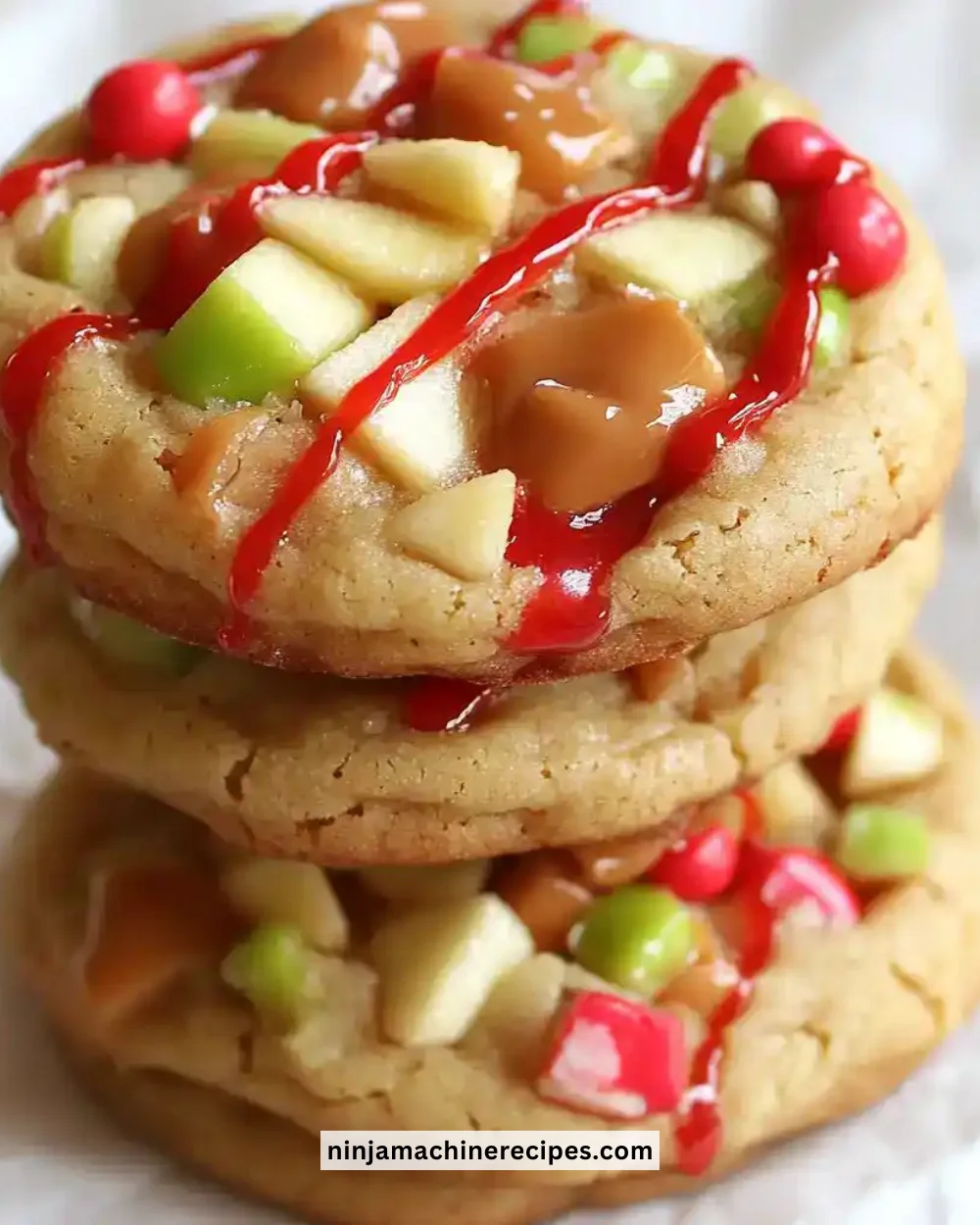 Delicious Candy Apple Cookie featuring caramel and apple flavors