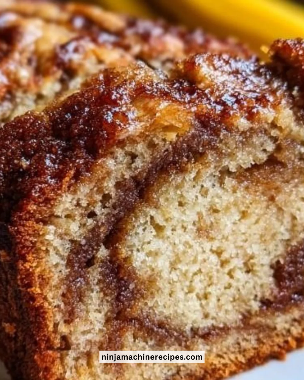 Delicious Cinnamon Swirl Banana Bread fresh out of the oven