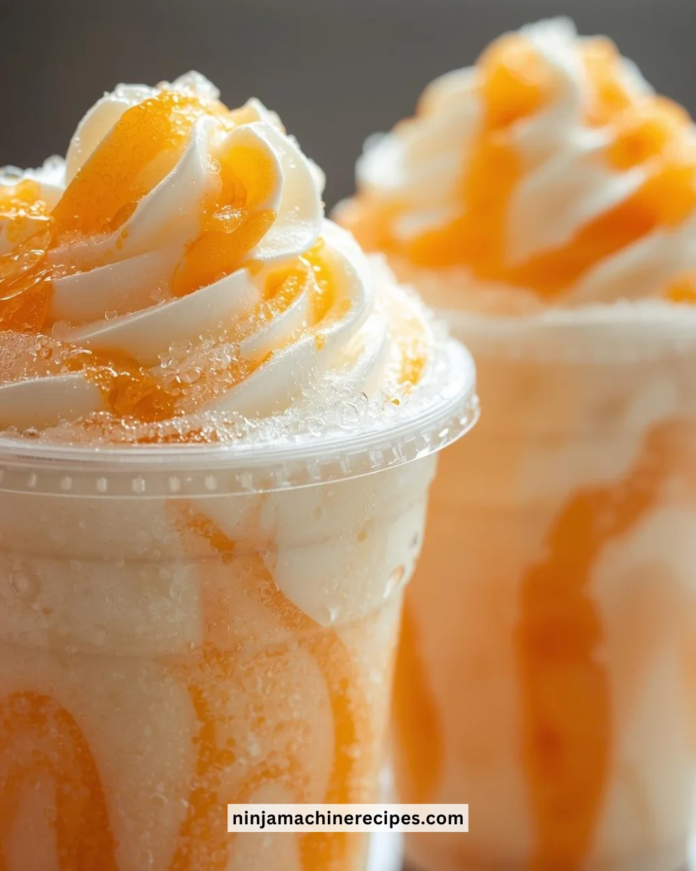 Refreshing creamsicle slushy made with orange and vanilla flavors.