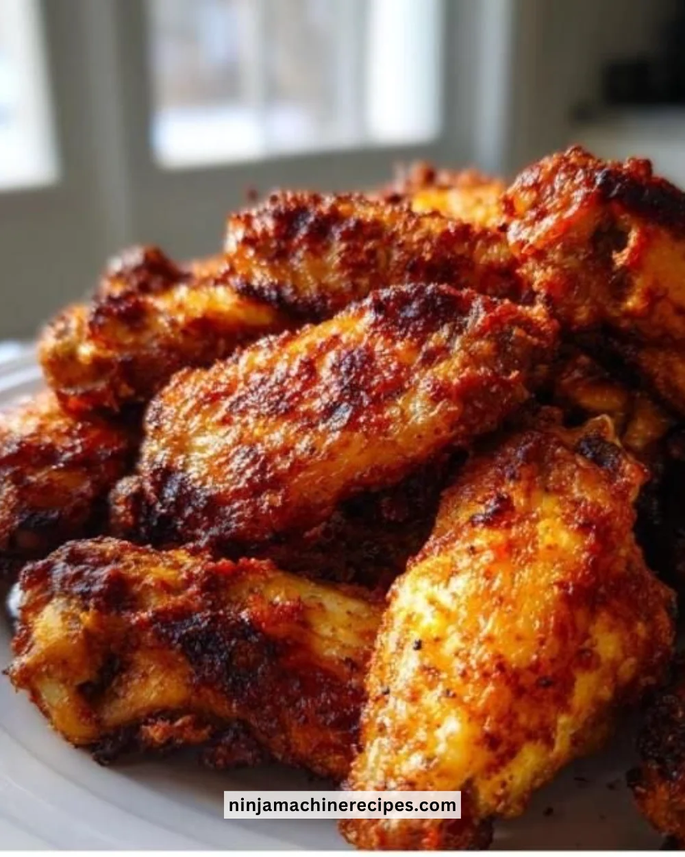 Crispy air fryer chicken wings served with dipping sauce