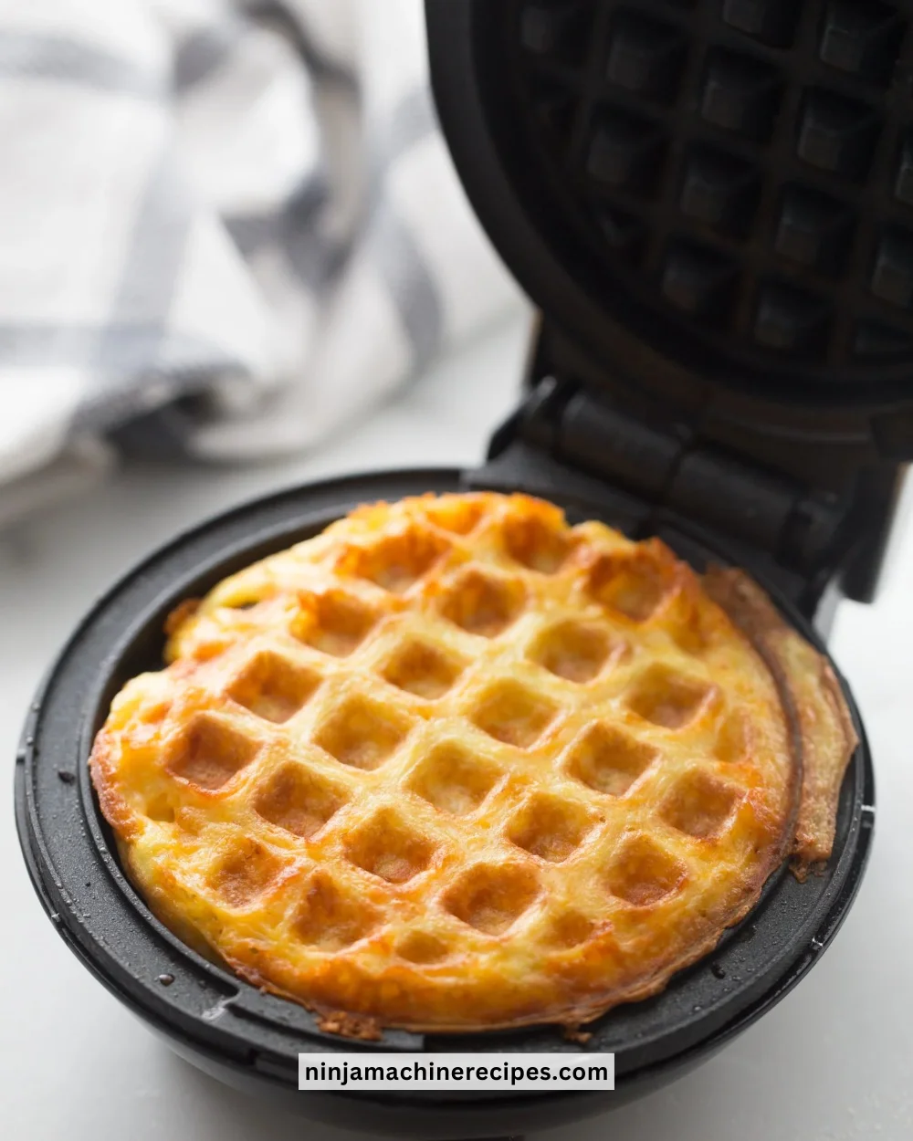 Delicious easy Keto Chaffle made with cheese and almond flour.