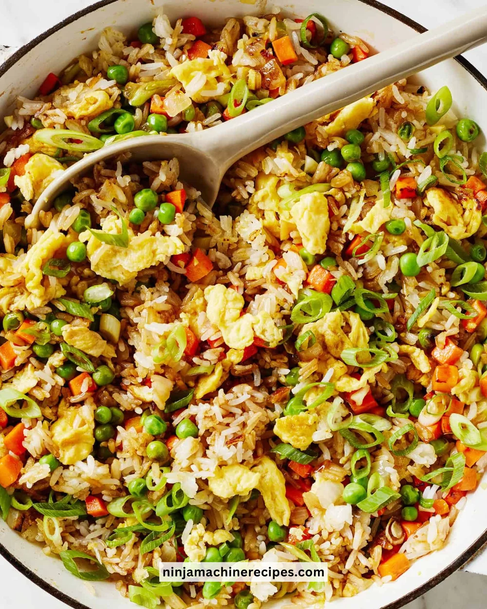 Delicious plate of colorful Fried Rice garnished with vegetables and proteins