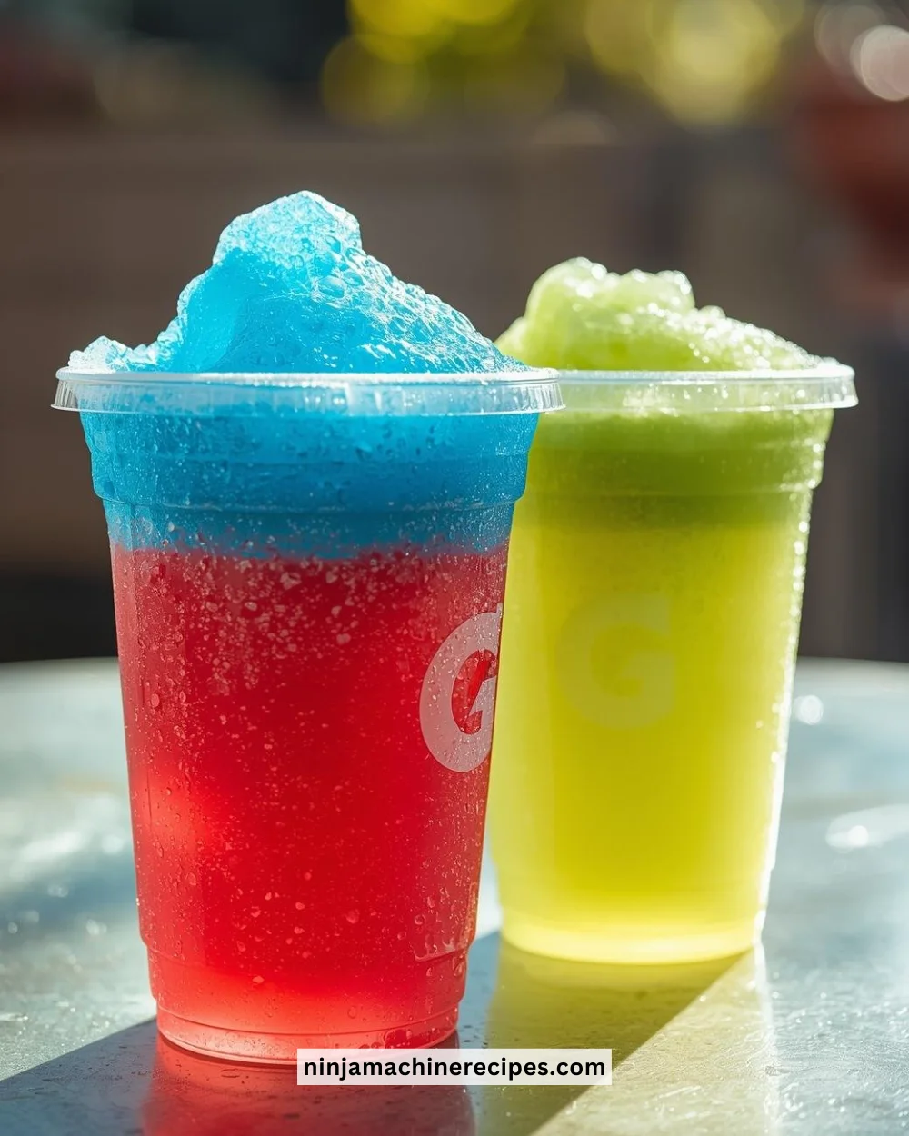 Colorful Gatorade Slushies in glasses, perfect for summer hydration