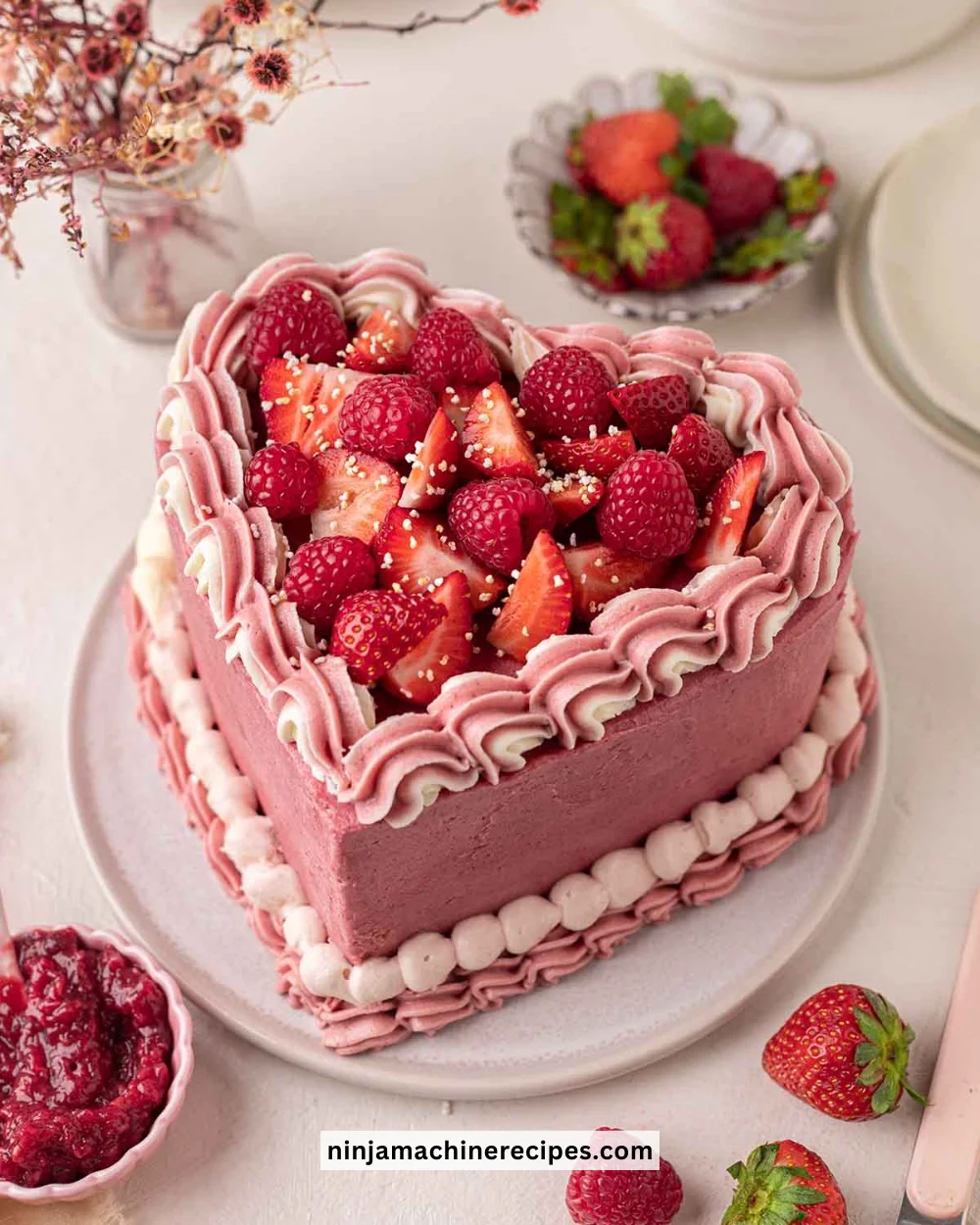Beautifully decorated Heart Cake for special celebrations