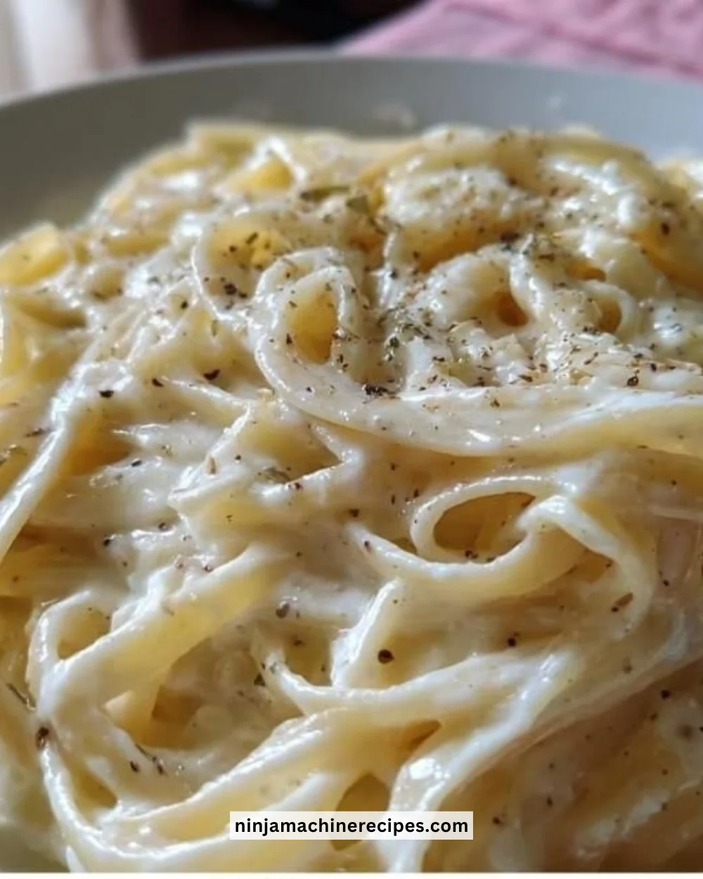 Creamy homemade Alfredo sauce served over pasta