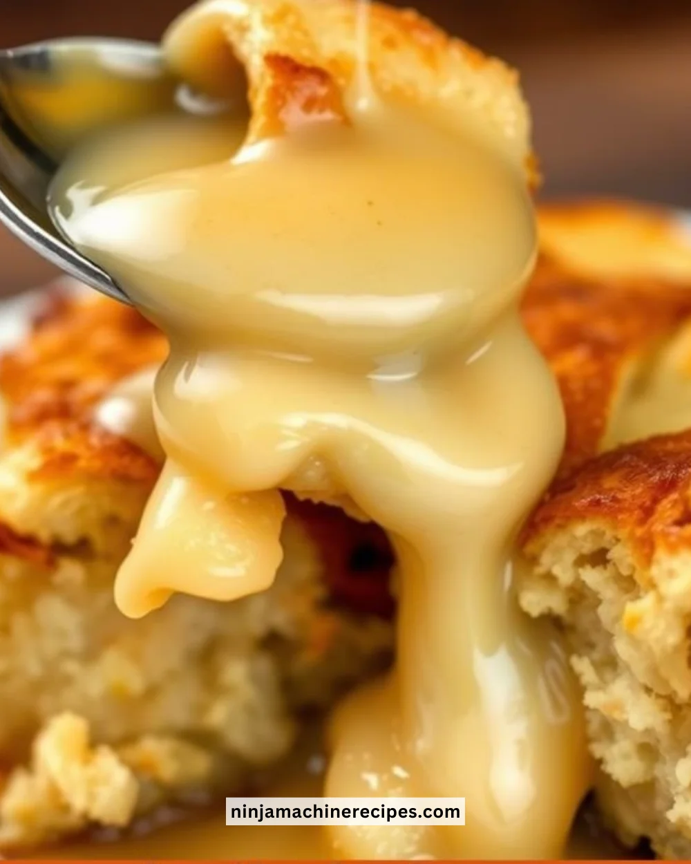 Delicious Old Fashioned Bread Pudding in a rustic dish