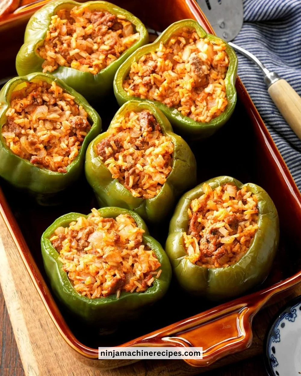 Delicious stuffed peppers filled with rice and herbs