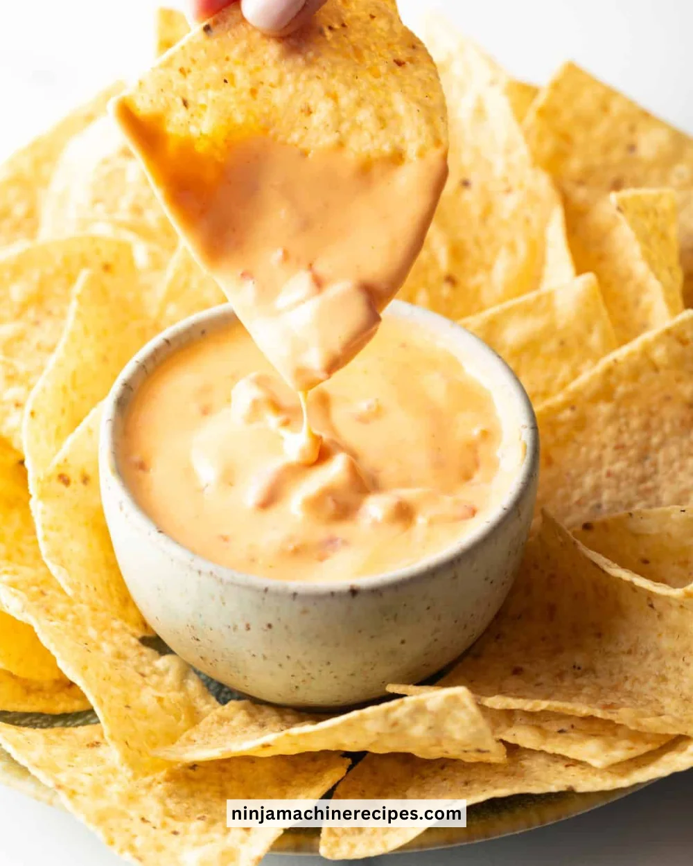 Delicious Velveeta Cheese Dip served with tortilla chips