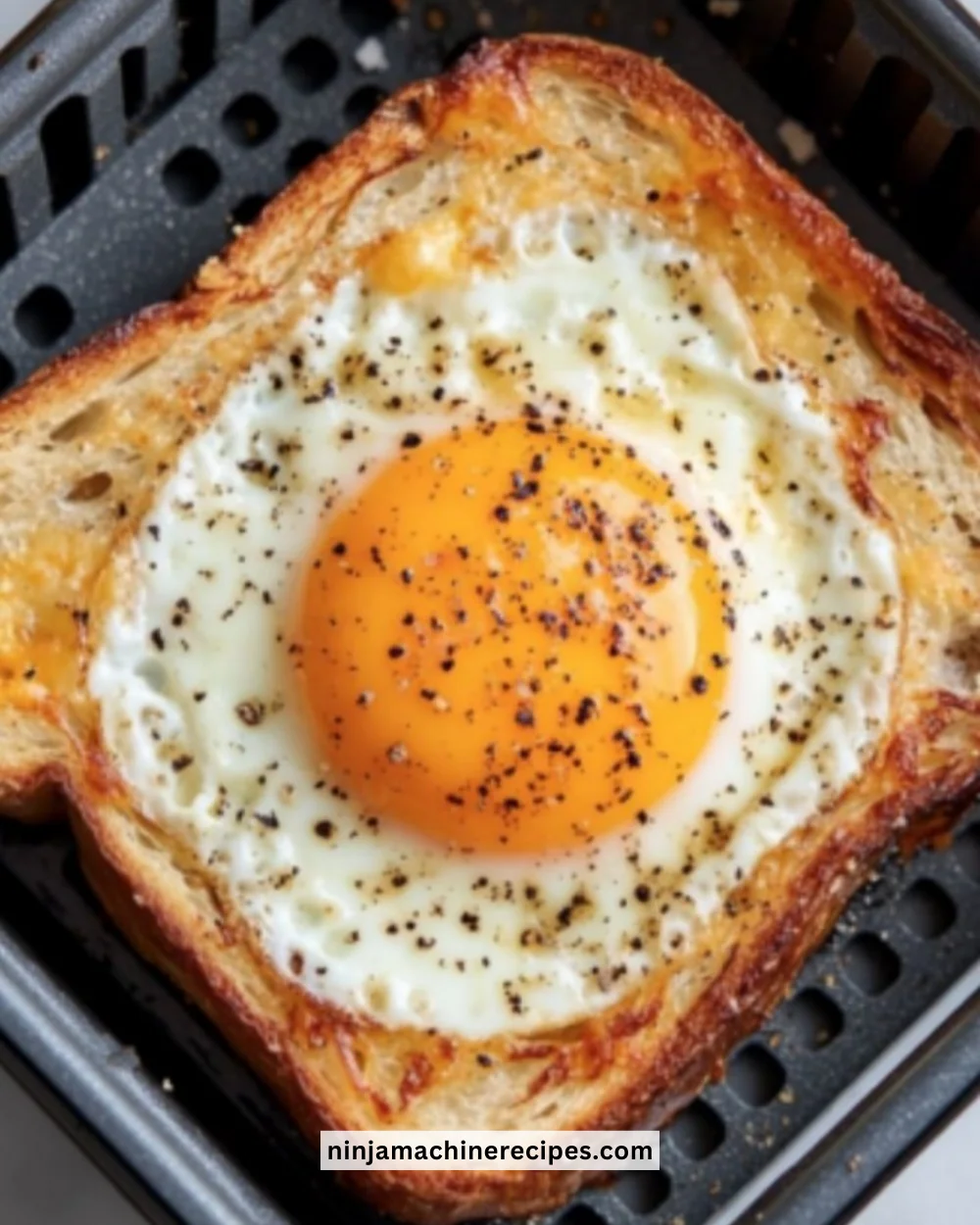 Delicious Air Fryer Egg and Cheese Toast served on a plate