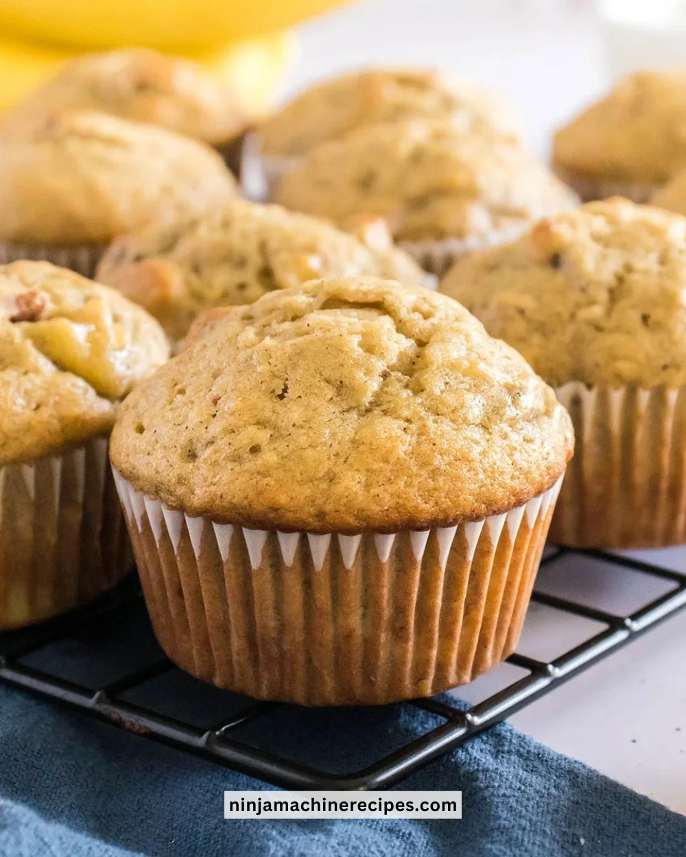 Delicious homemade banana bread muffins fresh from the oven.