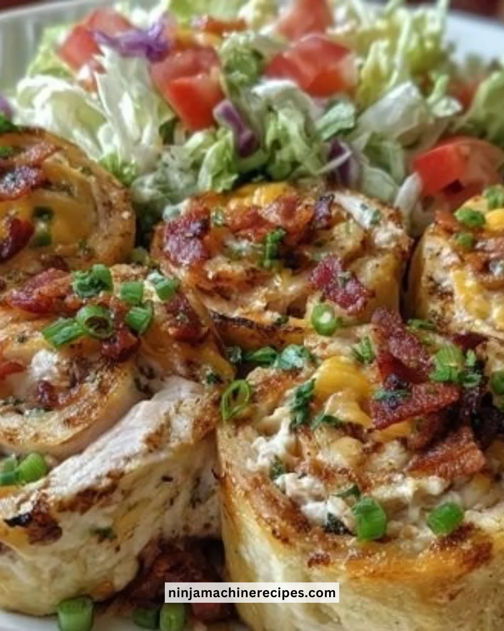 Delicious Crack Chicken Pinwheels made with creamy chicken and cheese.