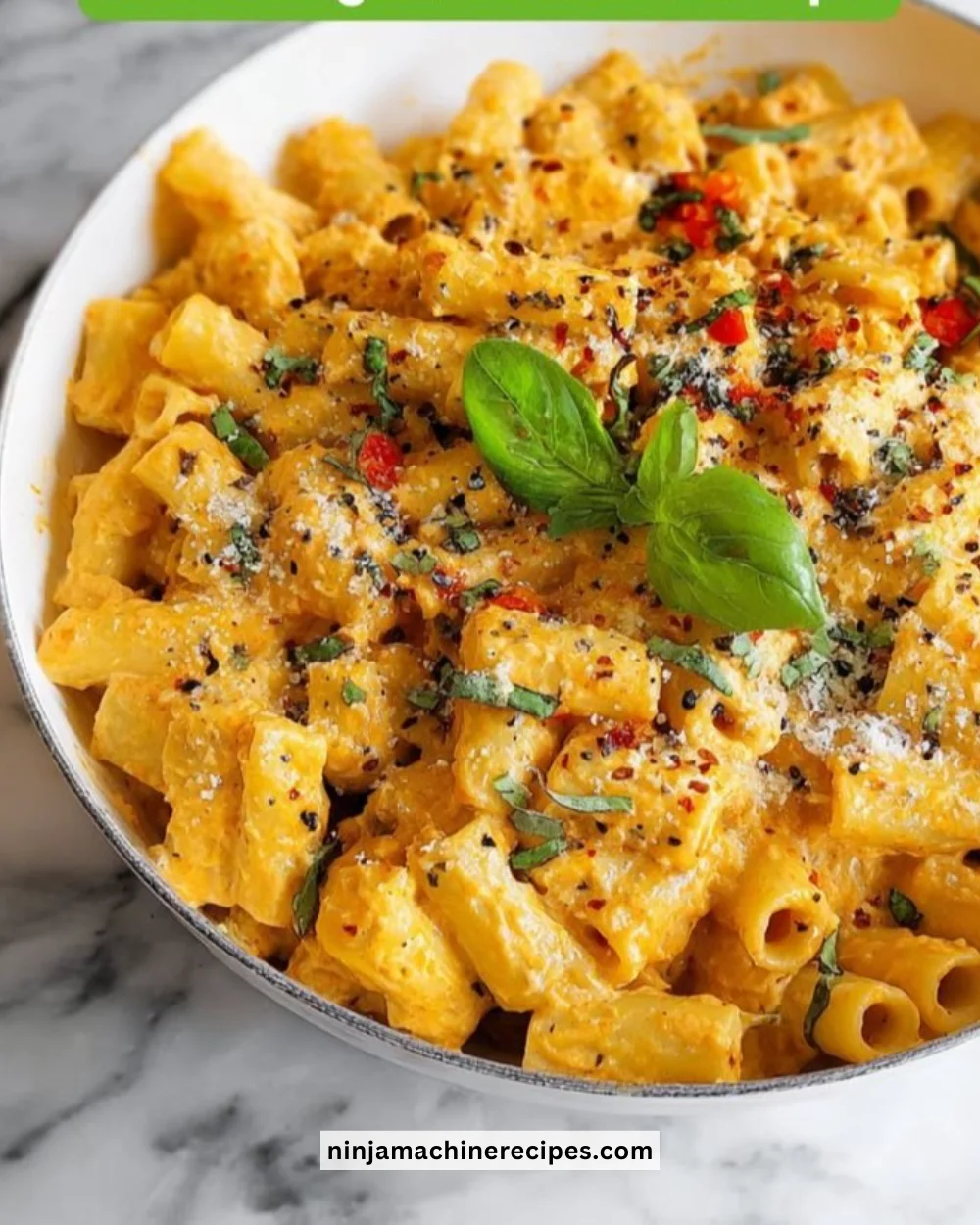 Creamy high-protein cottage cheese pasta served in a bowl