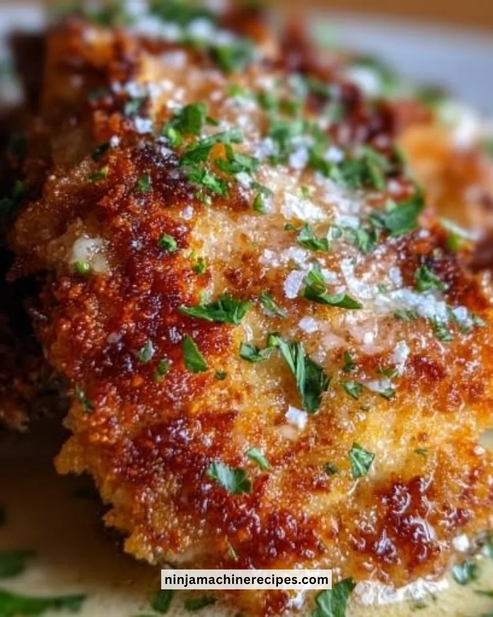 Crispy Parmesan Chicken served with rich garlic sauce
