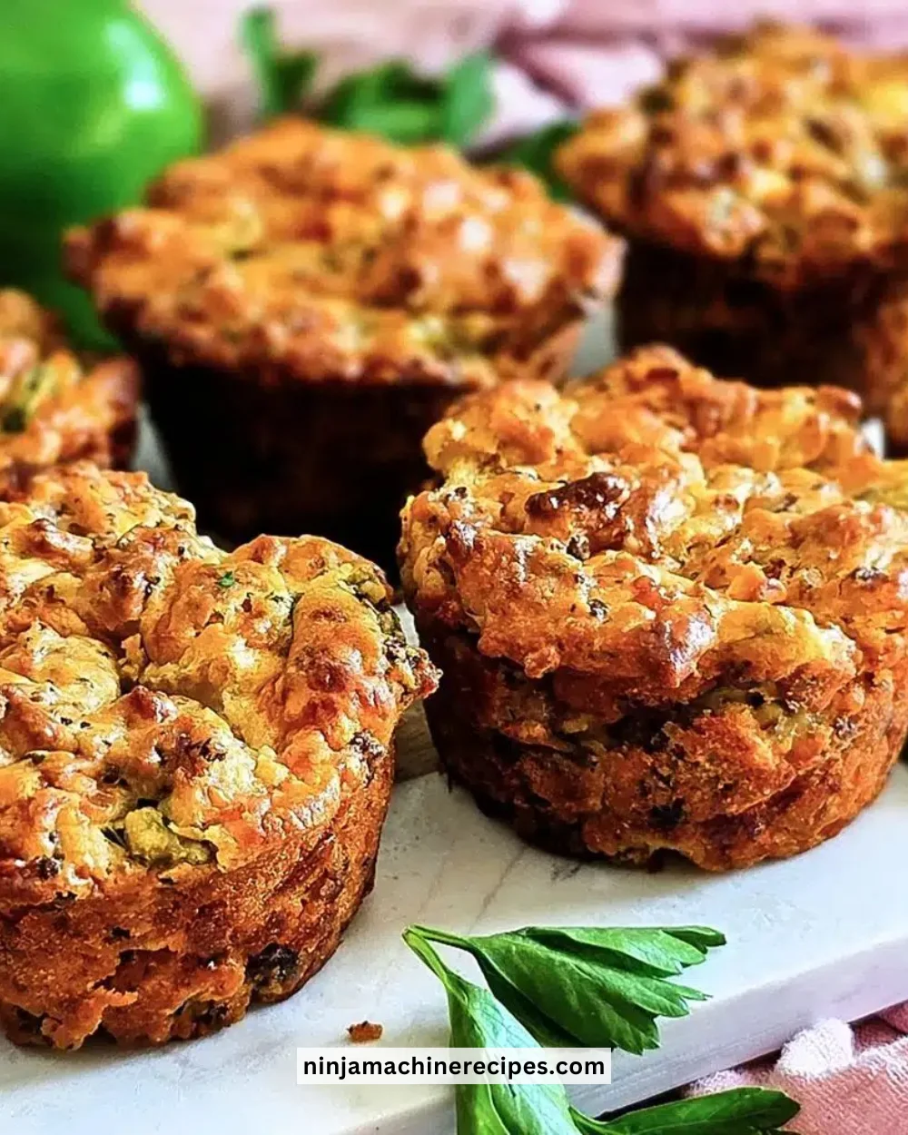 Easy Cheesy Sausage Muffins fresh out of the oven, ideal for breakfast.