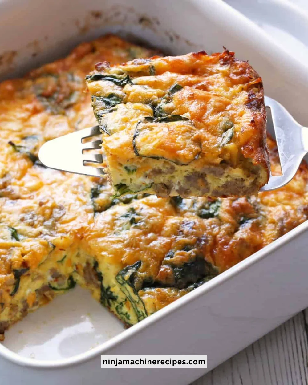 Easy and healthy low-carb breakfast casserole served in a dish