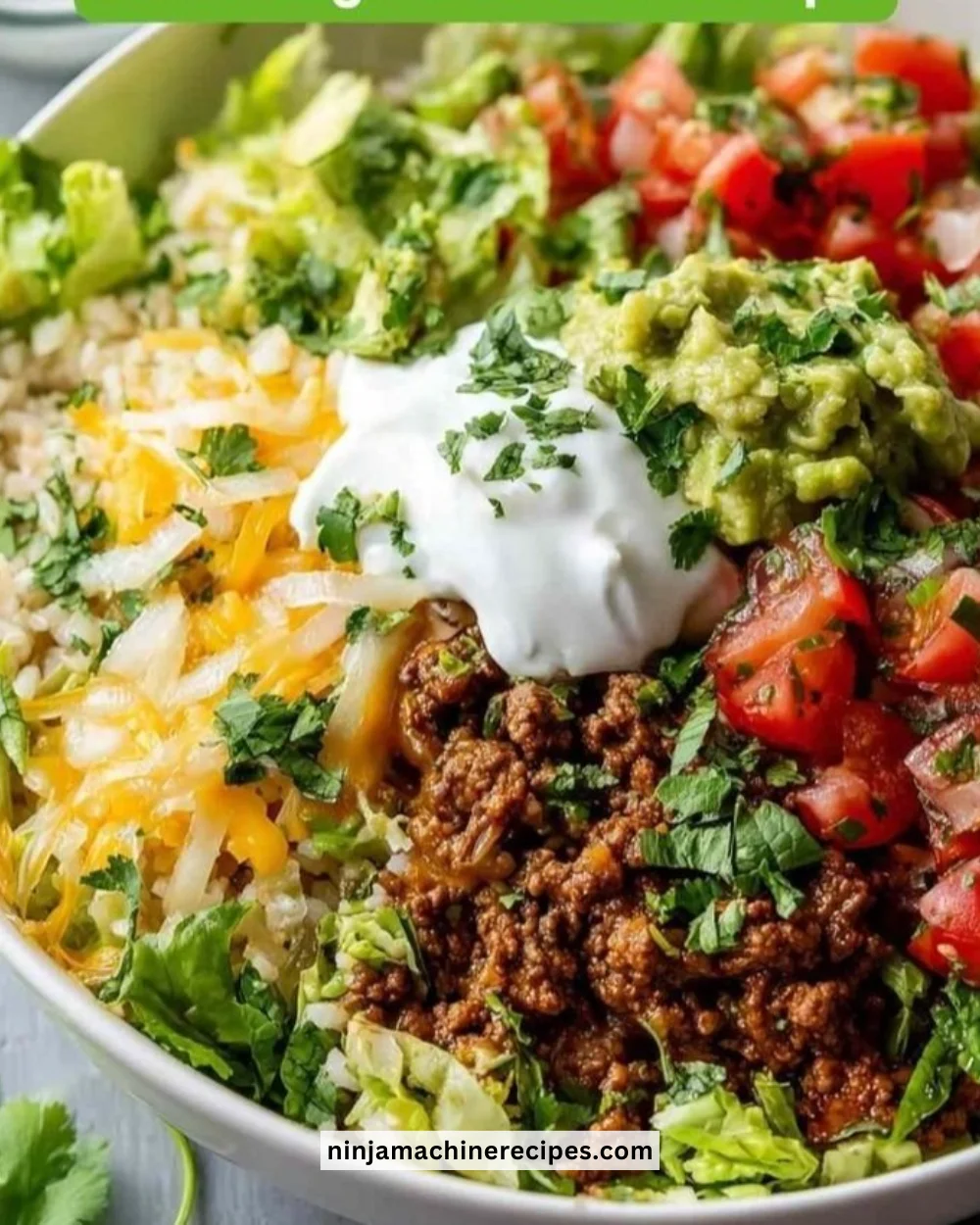 Easy low carb burrito bowl packed with protein for breakfast in 25 minutes