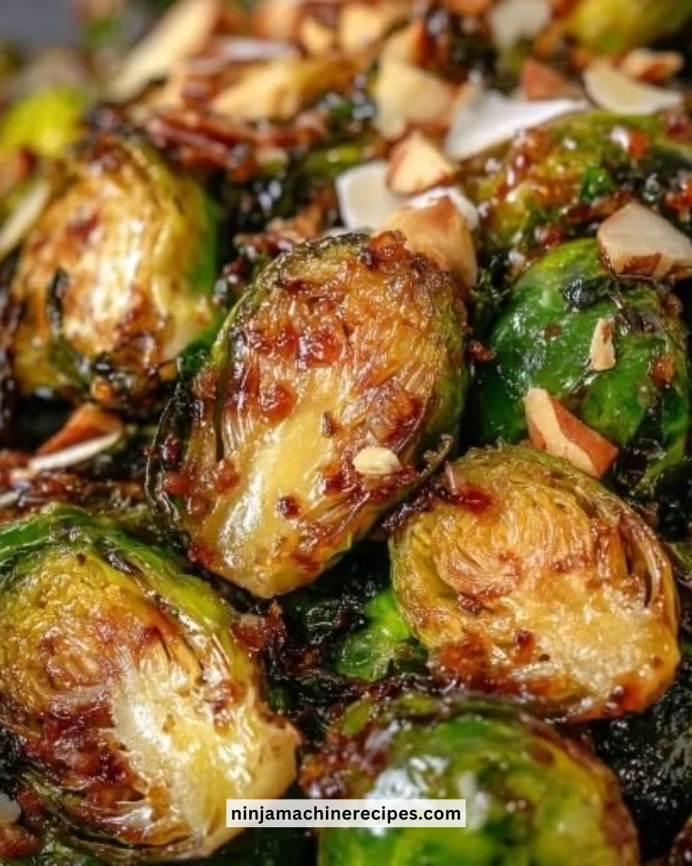 Delicious honey balsamic Brussels sprouts served in a bowl.
