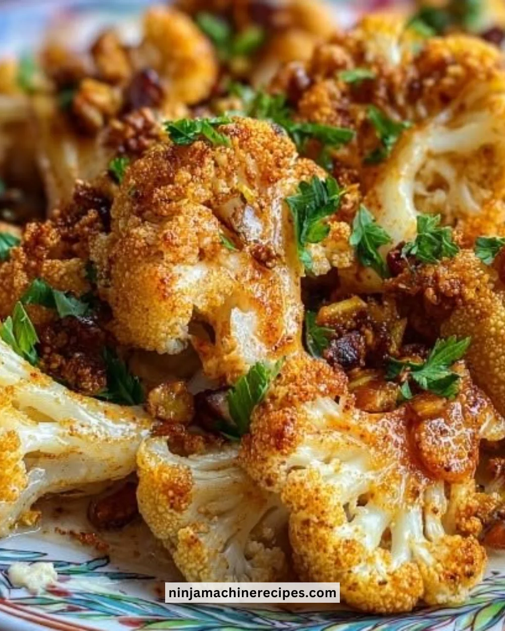 Delicious Moroccan Cauliflower drizzled with tahini-honey sauce