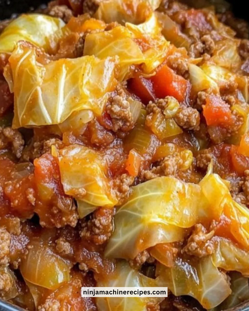 Delicious slow cooker unstuffed cabbage rolls served in a bowl