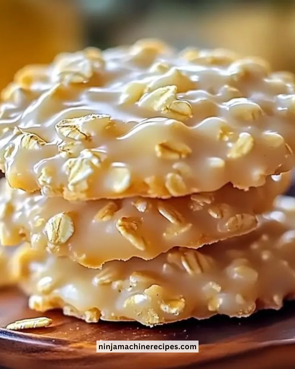 Zesty lemon oatmeal no-bake cookies on a plate, ready to enjoy.