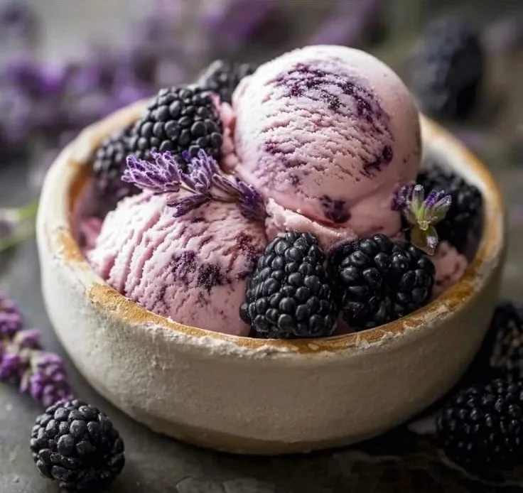 Delicious Blackberry Lavender Ice Cream made with Ninja Creami