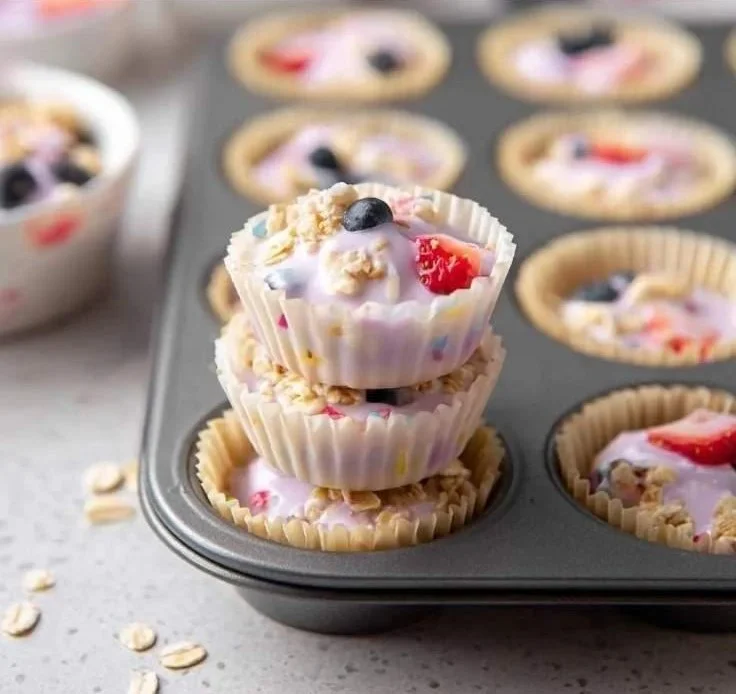 Delicious blueberry yogurt frozen yogurt bites served in a bowl