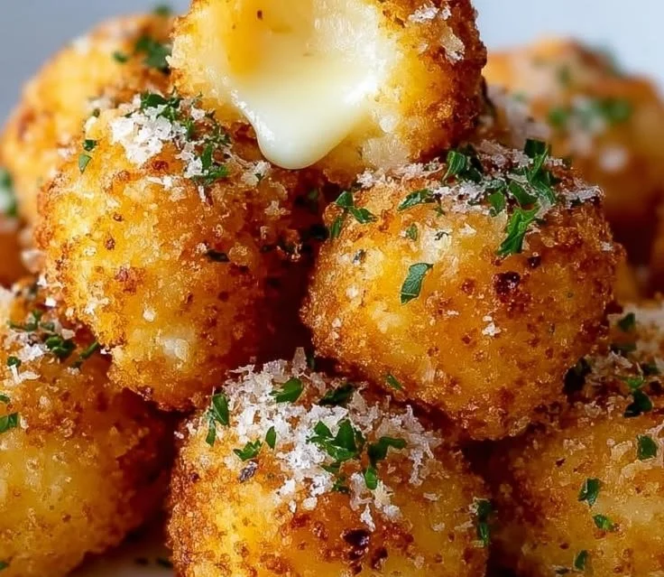 Cheesy Parmesan Mozzarella Bites served on a platter with dipping sauce