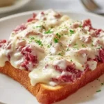 Creamed chipped beef served on toast, a classic comfort food dish