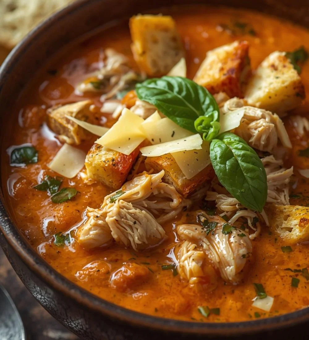 Crock Pot Creamy Chicken Parmesan Soup